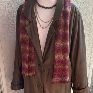 Vintage Brown Long Leather Jacket